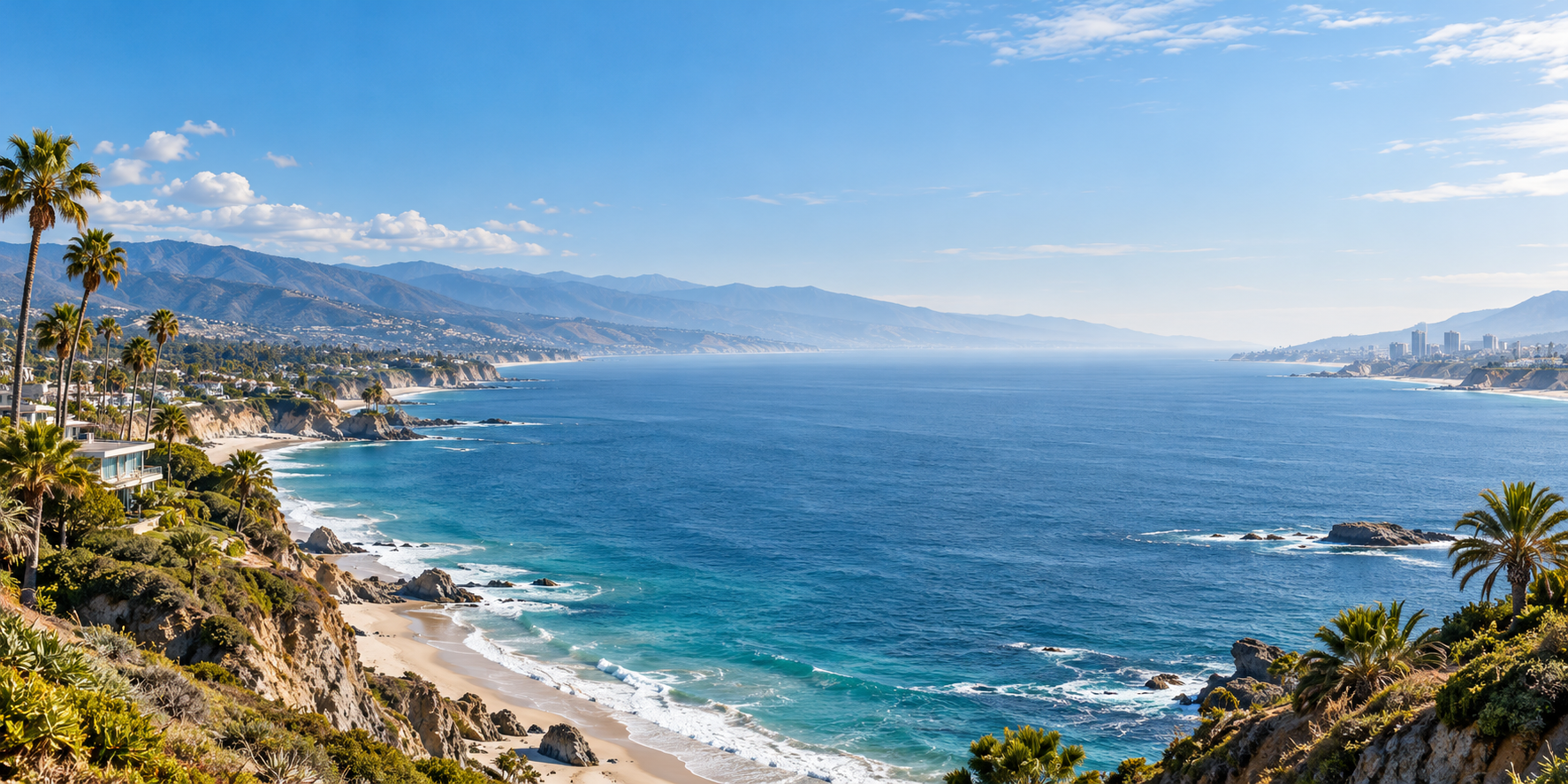 Vista panorámica generada de la costa de California